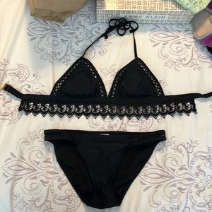 2pc Black Lace Bikini